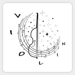 Violin Music Notes Sticker